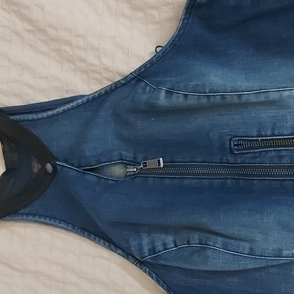 GUESS  Distressed Denim Jumpsuit/ Bodycon/ Sexy/ Sz 10/ NWOT - Picture 4 of 11